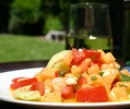 Cantaloupe, Tomato, and Goat  Cheese Salad